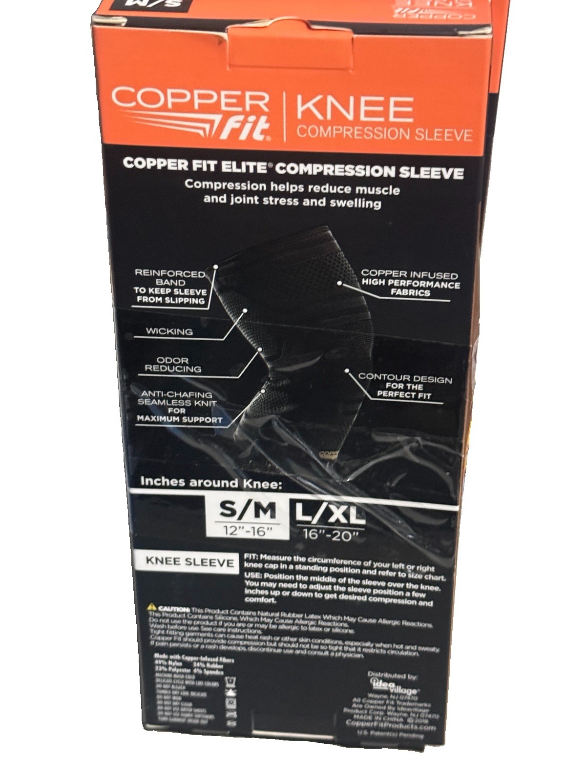 2x Copper Fit Elite Knee Compression Sleeve Brand New S/M 12″-16″