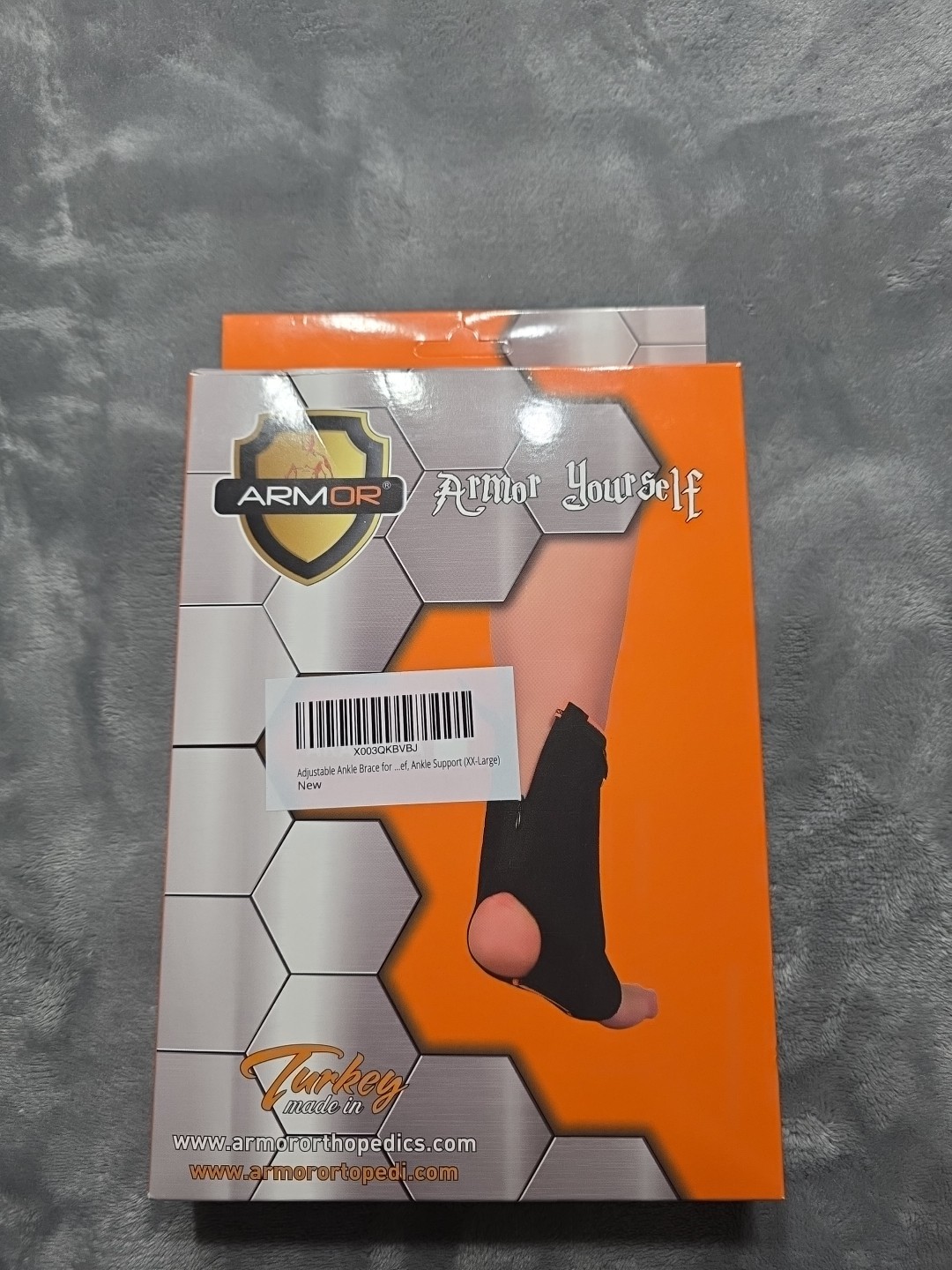 Armor XXL Ankle Brace Support With Adhesive Touch Closure