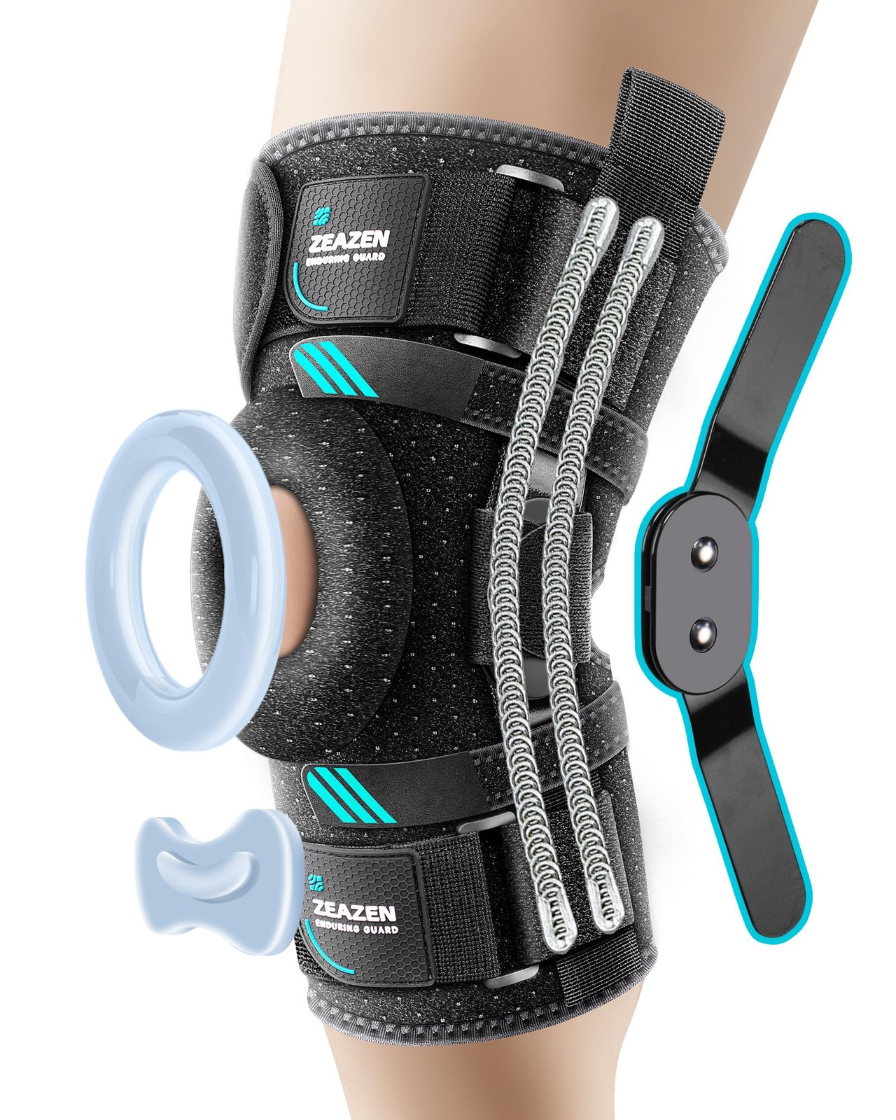 Hinged Knee Brace Dual Metal Side Stabilizers Patella Support Medium