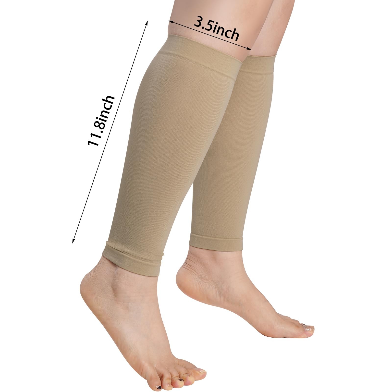 4 Pairs Calf Compression Sleeves for Men and Women Leg Sleeves Footless Compr…