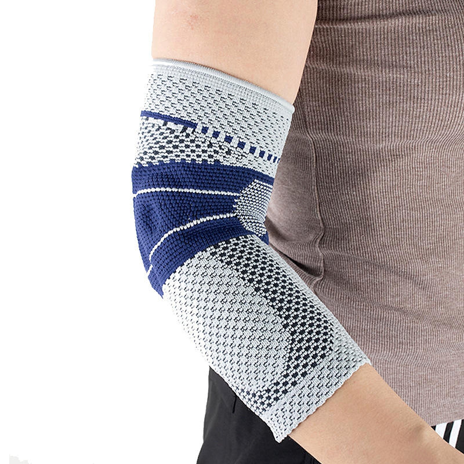 Elbow Brace Compression Sleeve Support Silicone Pad Arthritis Tendonitis Fitness