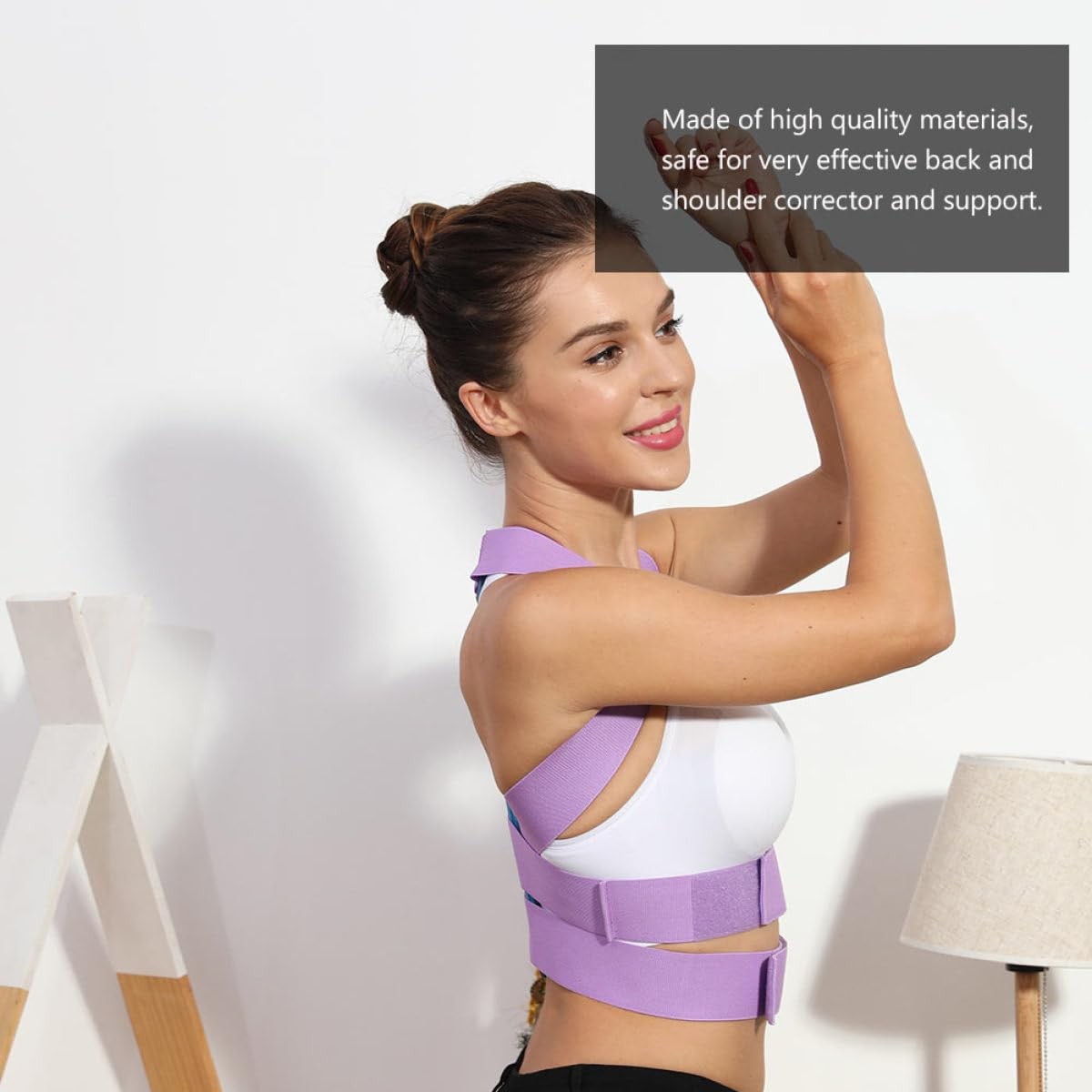 Milisten Back Posture Corrector Adjustable Straightener 42x48cm, Purple