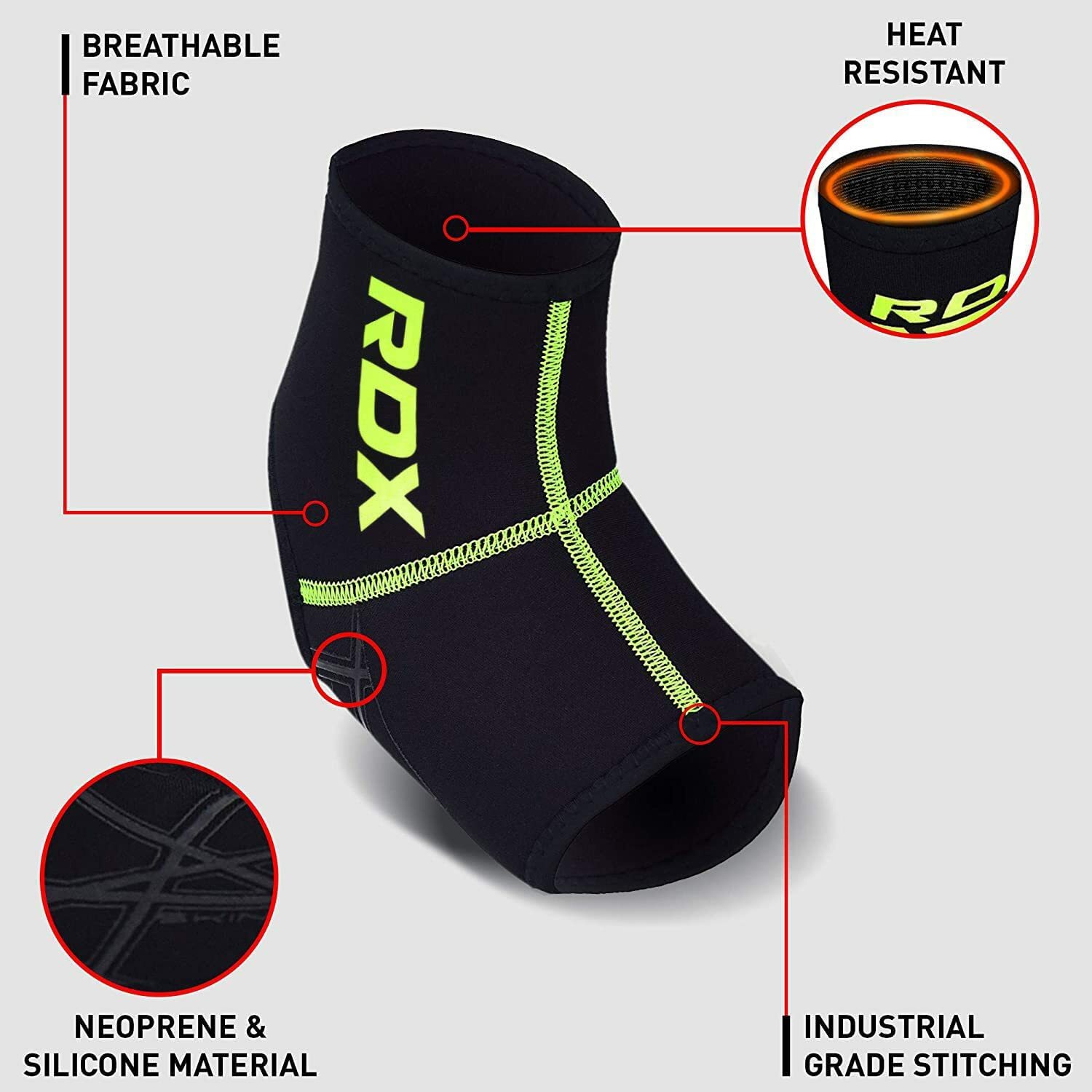 RDX Neoprene Ankle Support Foot Brace Guard Sports Shin Protector Feet MMA CA