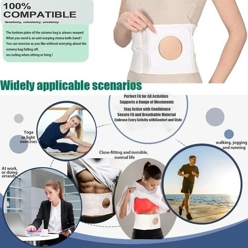 Flosmore Ostomy Support Belt，Adjustable Prevent Parastomal Hernia Support Bel…