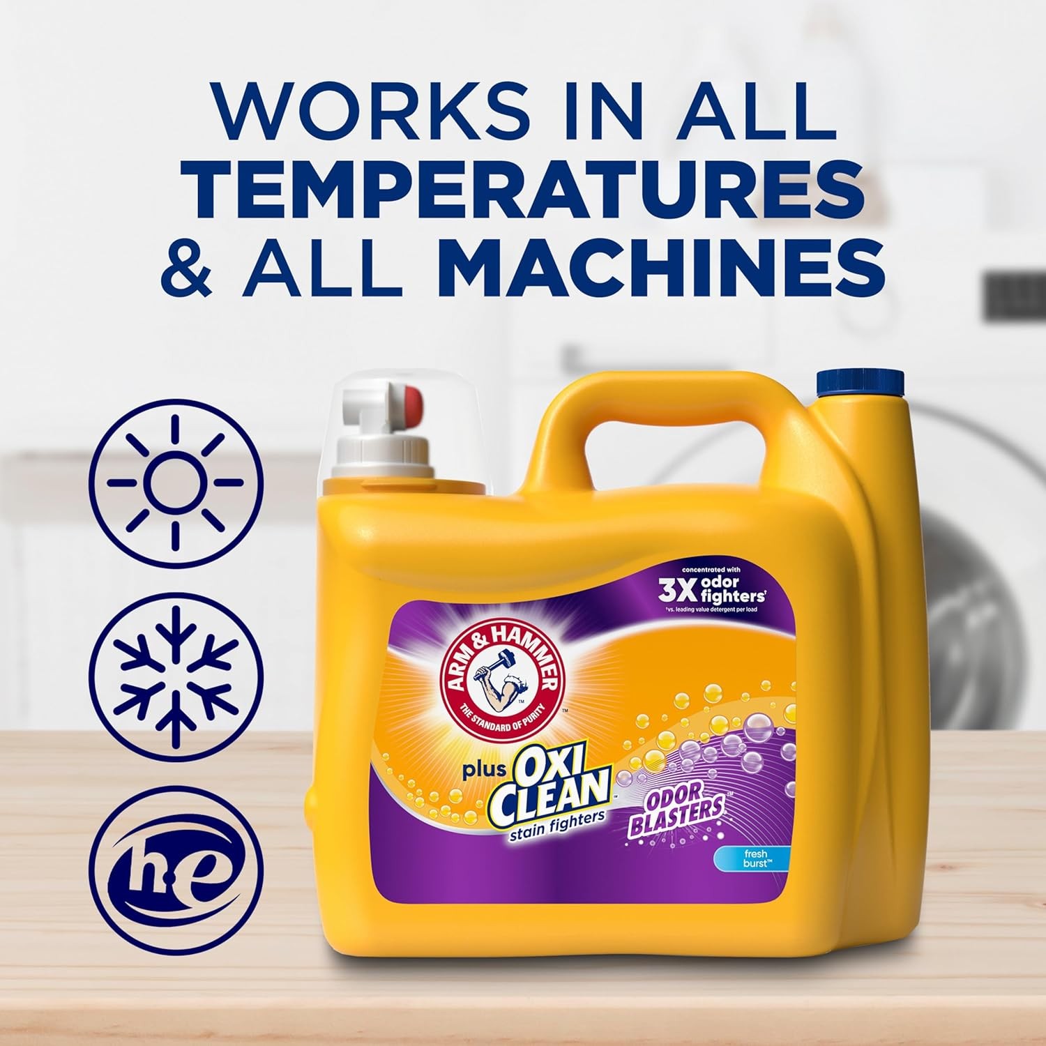 ARM & HAMMER Plus OxiClean Odor Blasters Fresh Burst, 128 Loads Liquid Laundry D