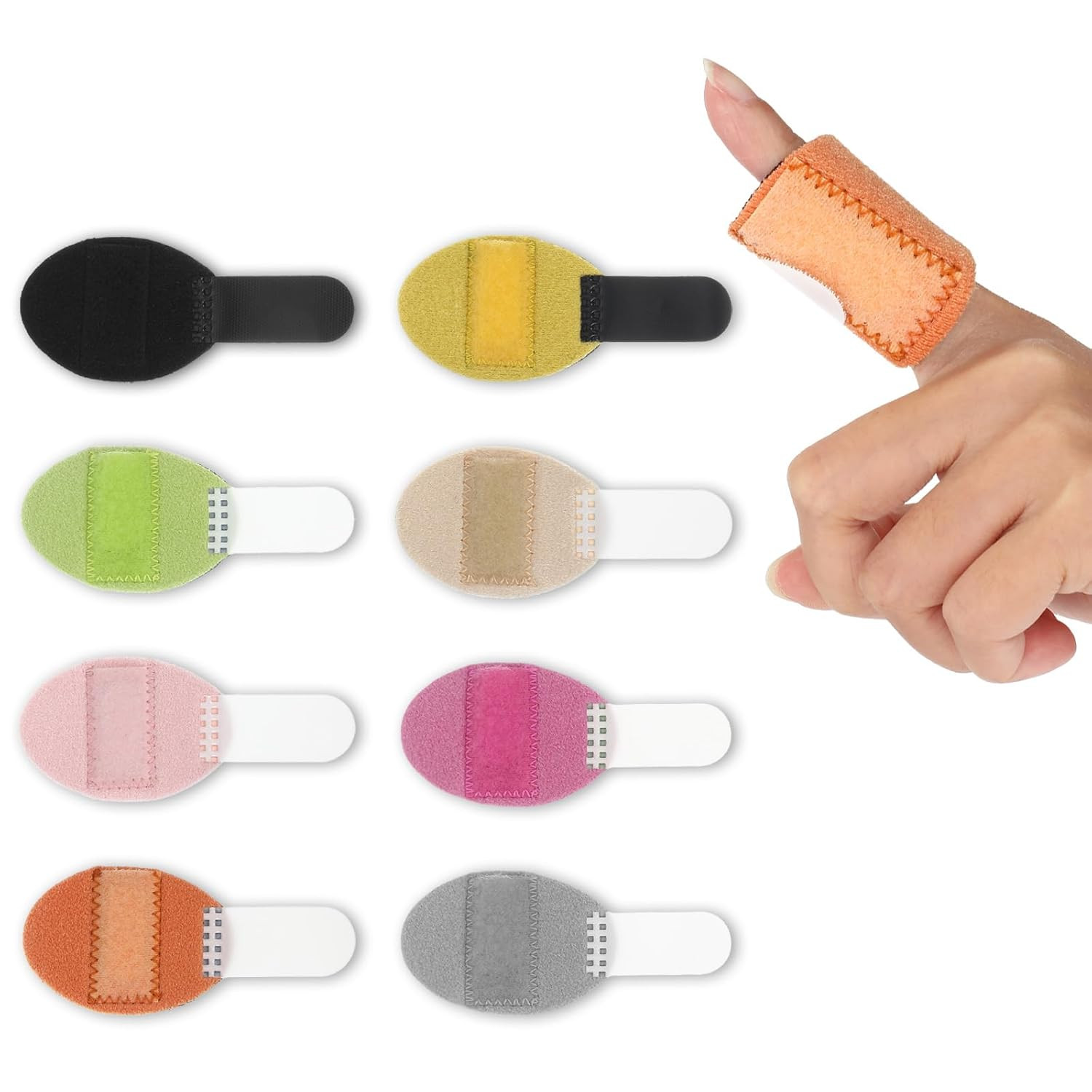8 Pcs Trigger Finger Splints Single Straps Finger Splint Support Brace Kit Index
