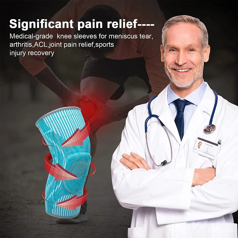 1Pcs Professional Knee Brace Compression Knee Sleeve with Patella