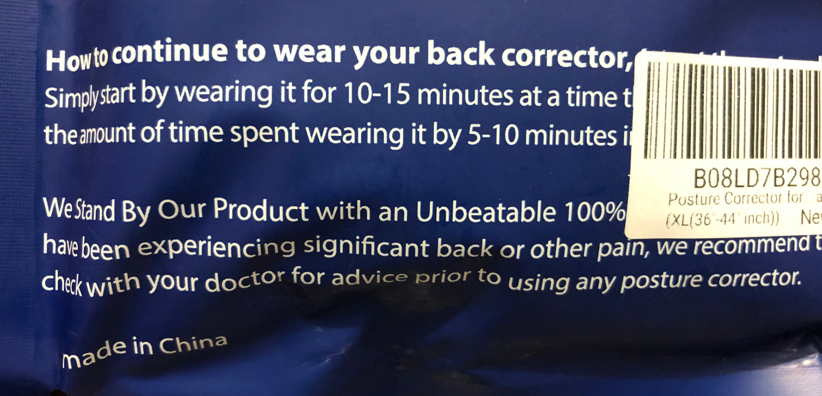 CARETRAS Adjustable Upper Back Brace Posture Corrector Black XL (36-44”)