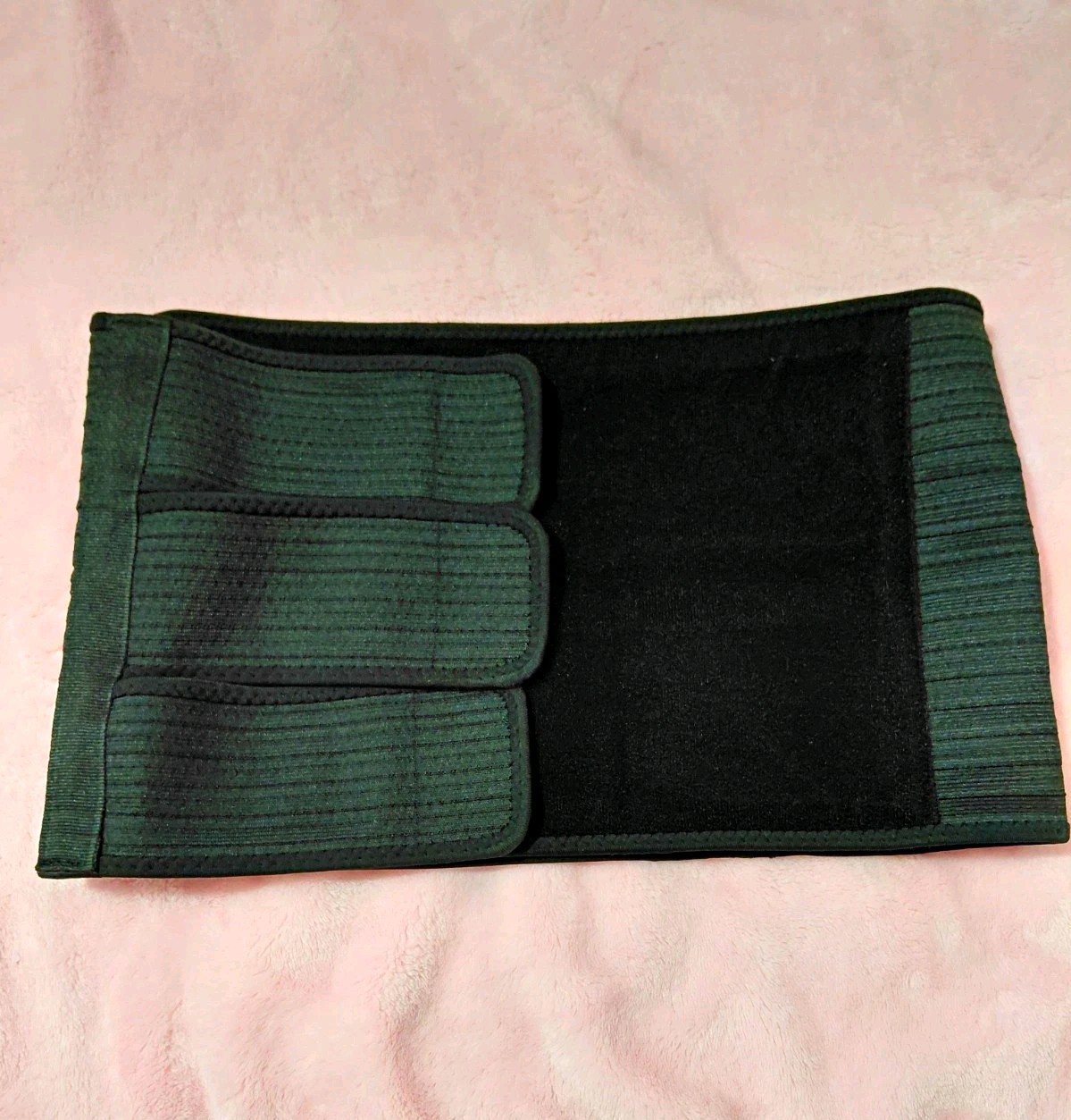 Black Lumbar Support Belt Back Brace S/M Adjustable Compression Stabilization