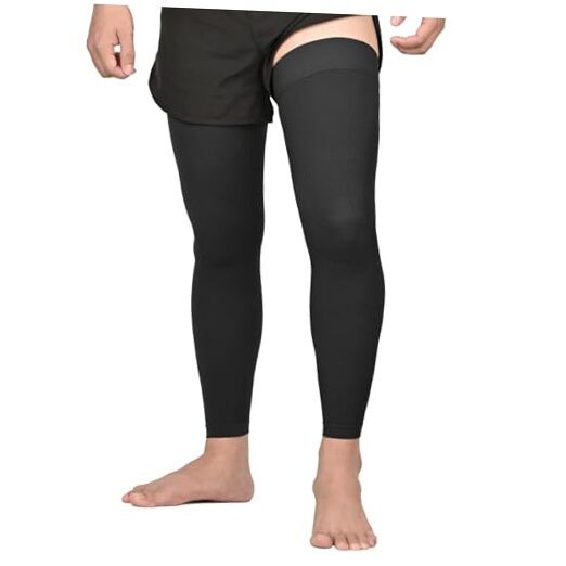 Full Leg Compression Sleeves, Unisex, Thigh High Compression Small All Black
