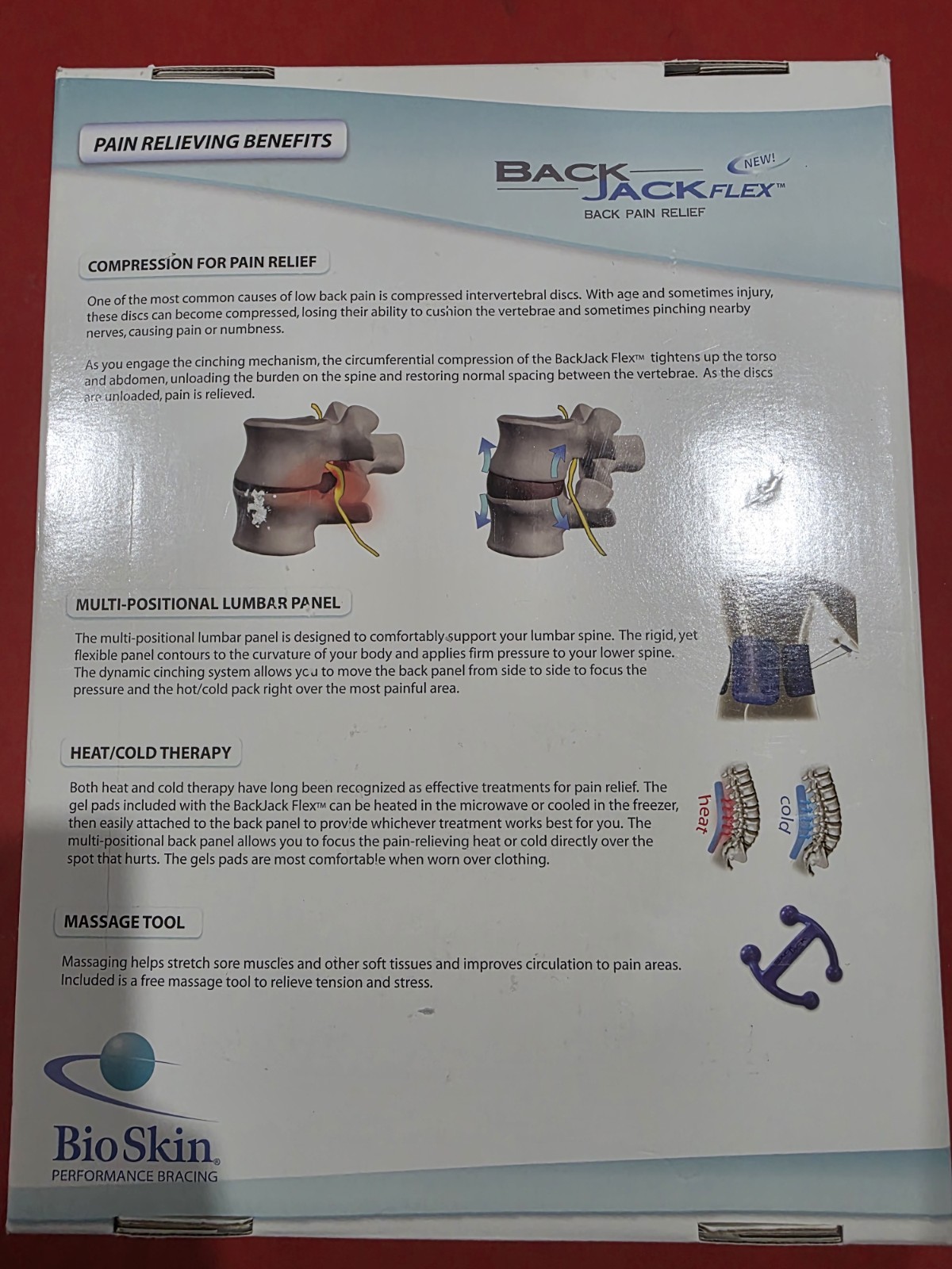 BioSkin Back Jack Spinal Bracing System 37303 Medium/Large 34-44″ Waist M-L