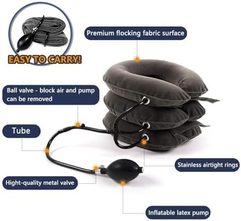 S Cervical Neck Traction Device for Instant Neck Pain Relief – Inflatable & Adju