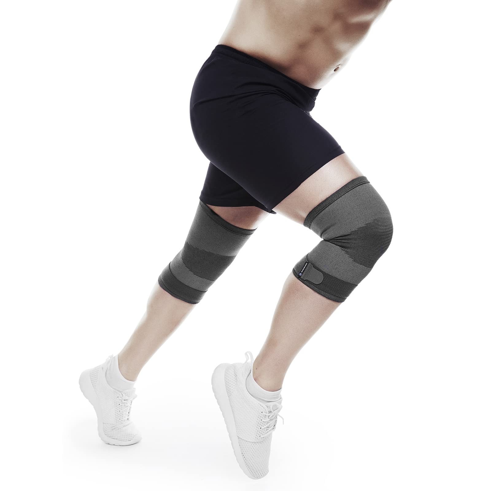 Rehband Compression knee sleeve, elastic brace for sports & Large, Grey
