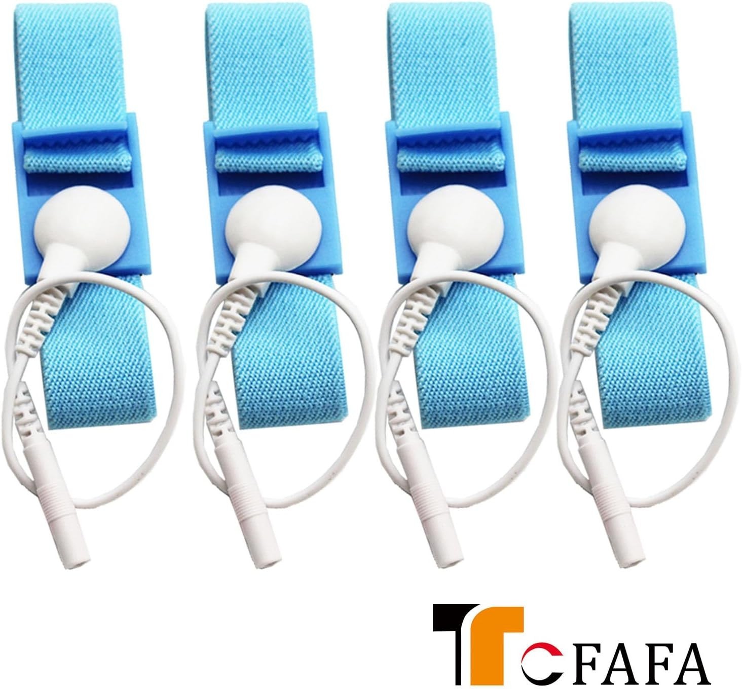 Adjustable Estim Wrist Strap Components 4pcs Blue Stim Loops 4pcs White Wires
