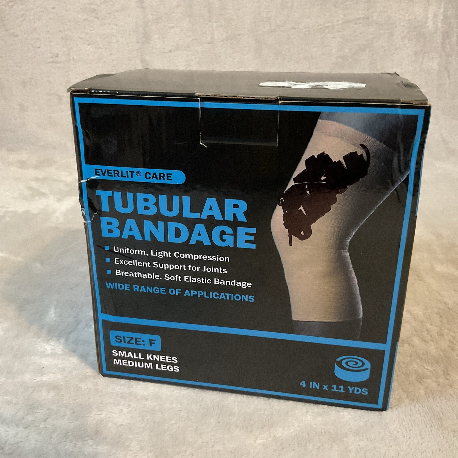 Tubular Bandage Light Compression Open Box Size F 4” X 11 Yds Everlit Care S-M