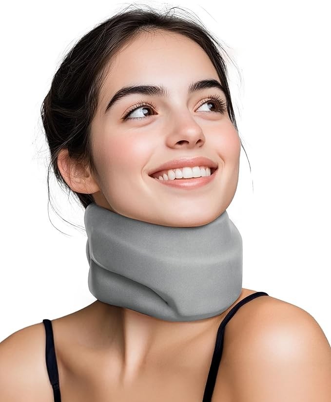 Collar Cervical Termico Soporte Cuello Almohadilla Calefactable Espuma Gris Muje