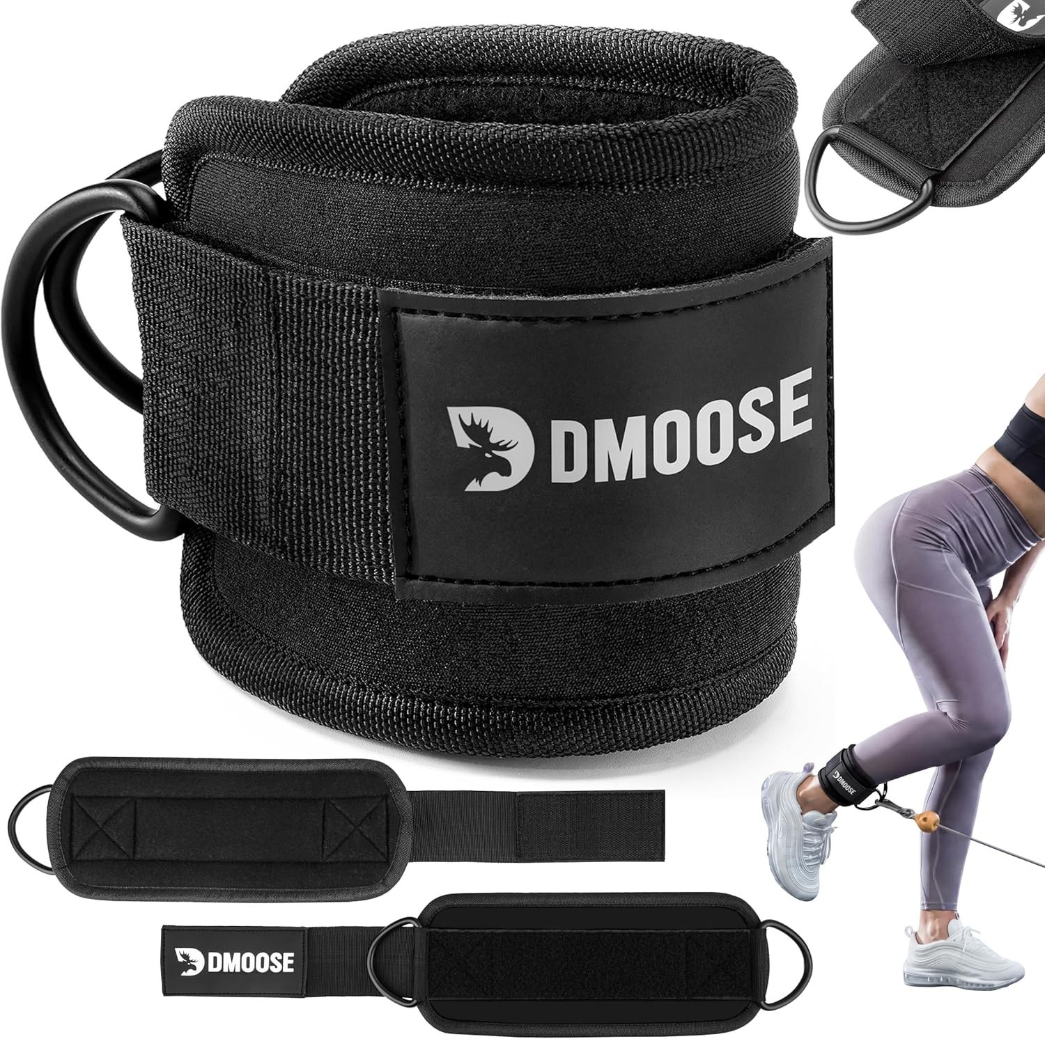 DMoose Ankle Strap for Cable Machine – Padding, Ideal for Glute Workouts