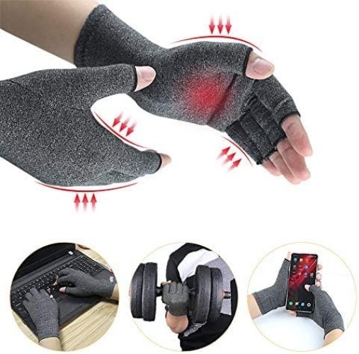 Compression Arthritis Gloves,Fingerless Carpal Tunnel Pain Relief Gloves Wome…