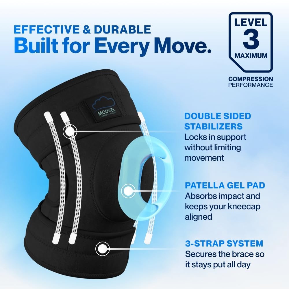 ELITE Knee Brace for Men & Women – Patella Gel Pads & Side Stabilizers for AC…