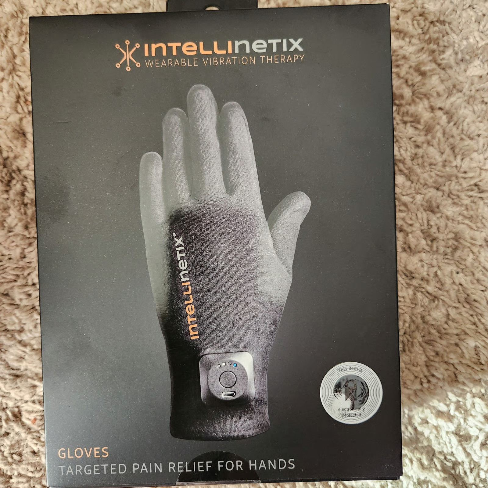 Intellinetix Vibrating Arthritis Gloves Compression Hand Therapy S M L