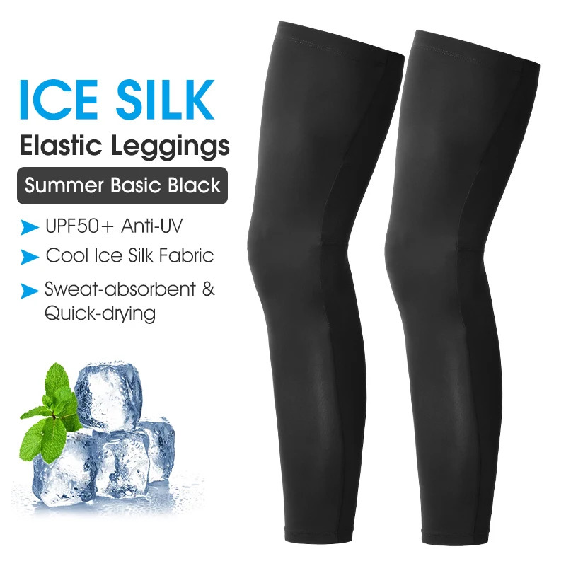 Ice Silk Cycling Leg Sleeves UPF50+ Anti UV Summer Riding Leg Sleeve