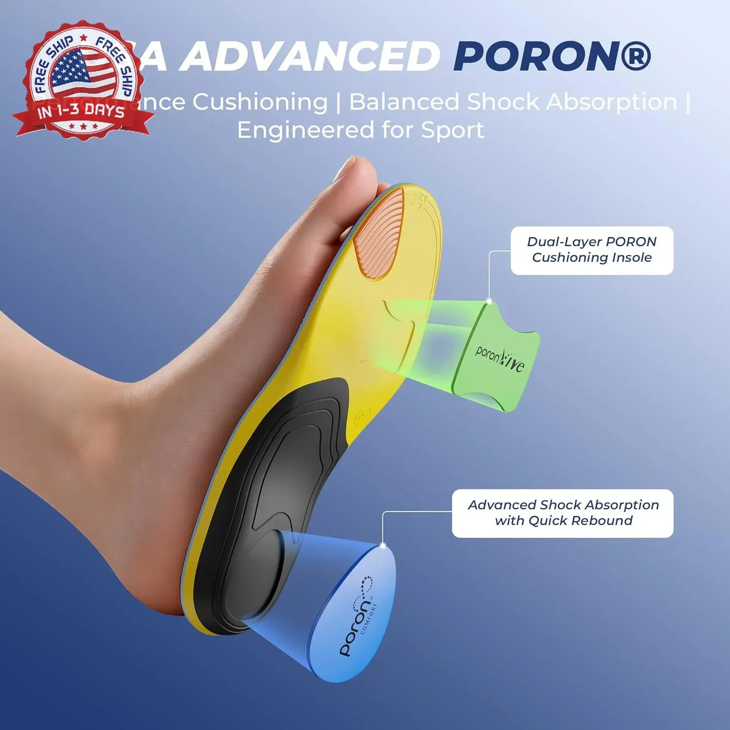 Professional Heavy Duty Support Pain Relief Orthotics – Over 230+ lbs Plantar Fa