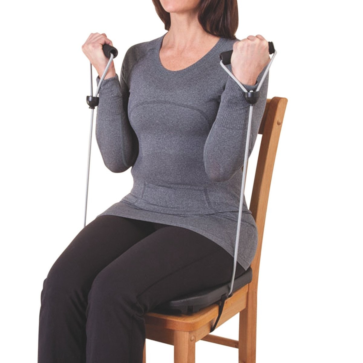 Low Impact Chair Exerciser Resistance Band Tones Strengthens Arm Shoulders Chest