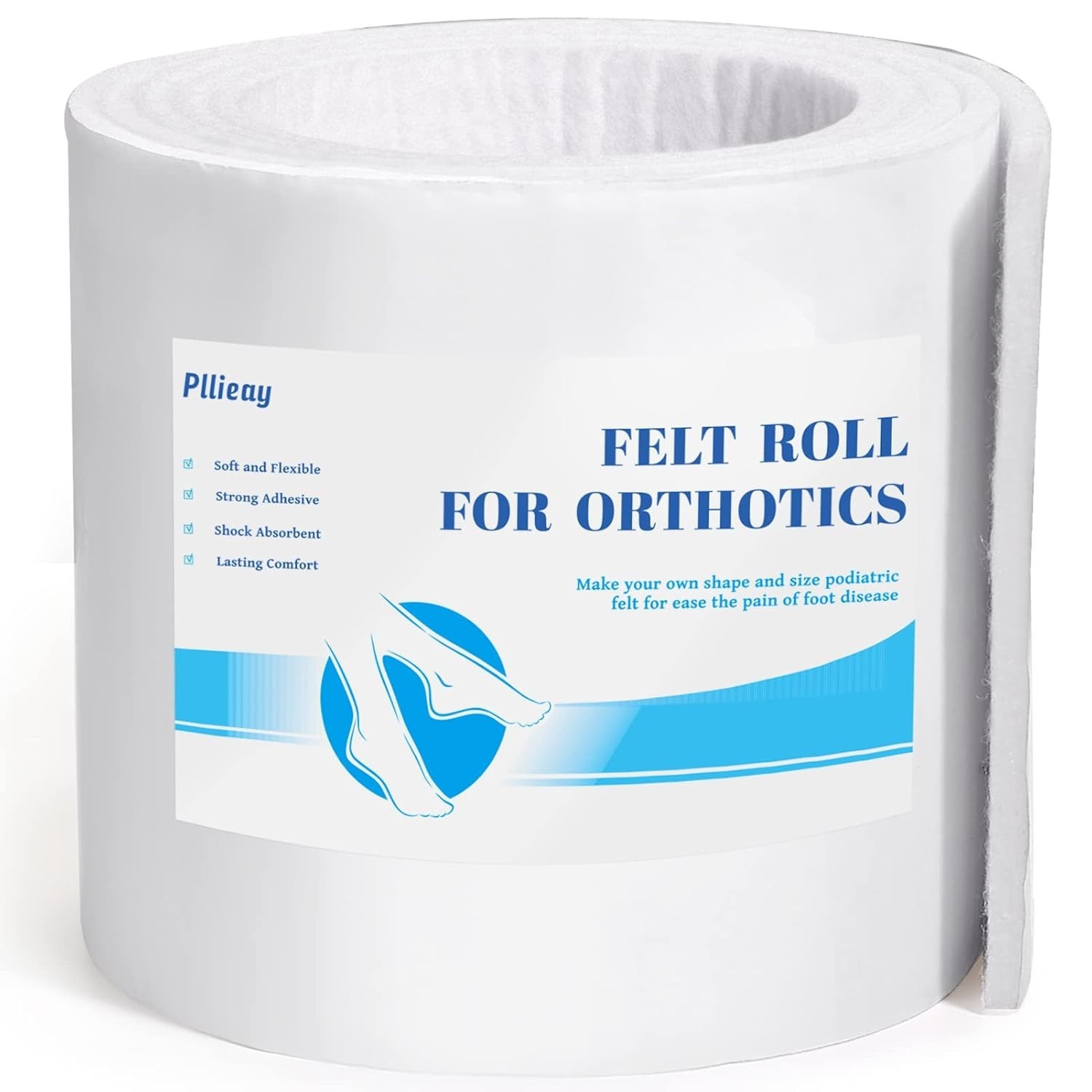 Pllieay Adhesive Felt Premium Grade Orthopedic Felt Roll 1/4 X 6 X 2.5Yd. Qua