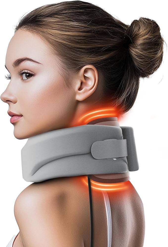 Collar Cervical Termico Soporte Cuello Almohadilla Calefactable Espuma Gris Muje