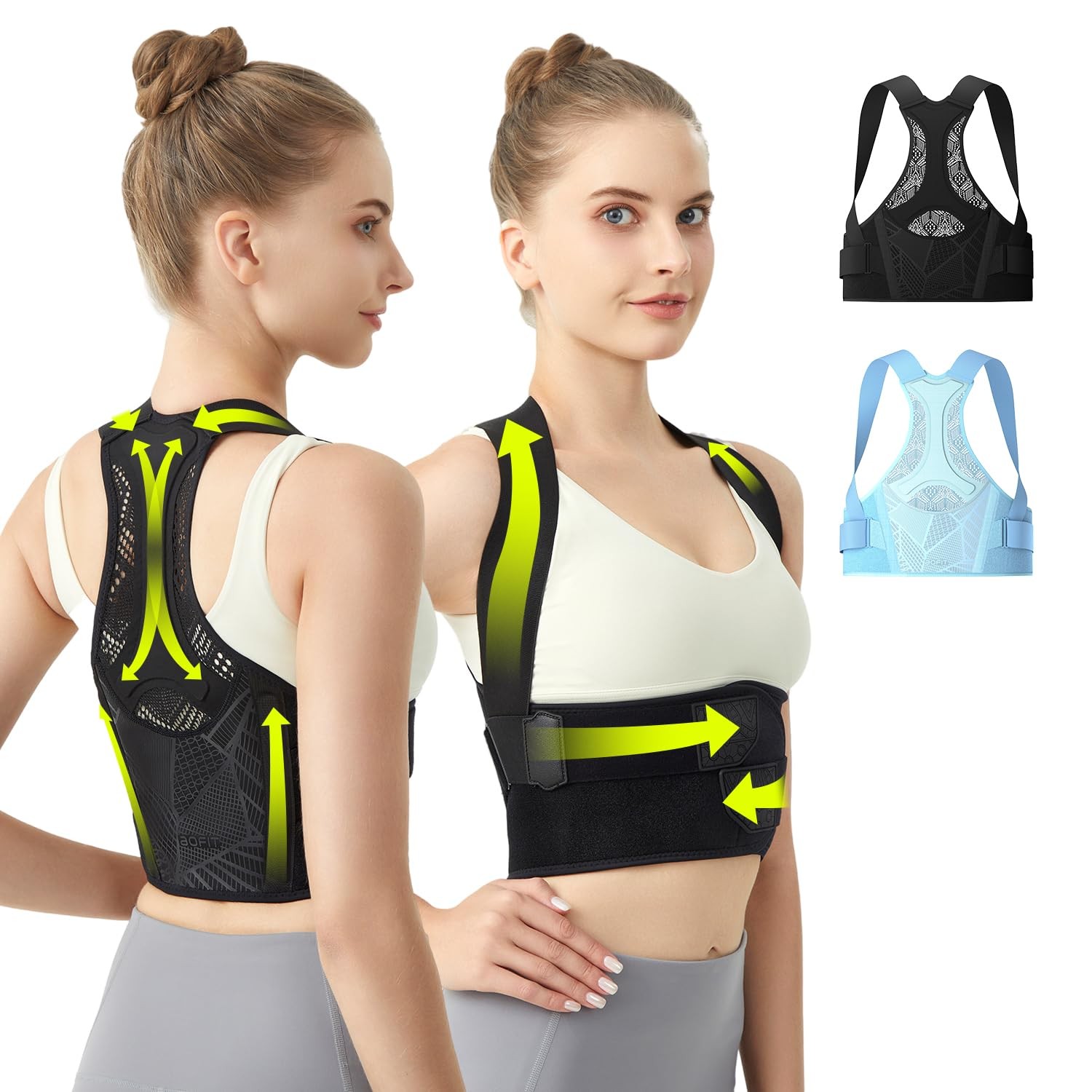 aoFIT Posture Corrector for Women – Lightweight and Breathable Small, Black