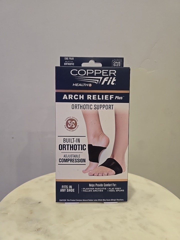 Copper Fit Health Unisex Arch Relief Plus with Built-In Orthotic Compression
