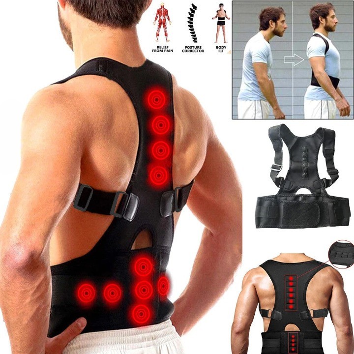 Adjustable Posture Corrector Back Support Magnetic Shoulder Brace Belt Men Women