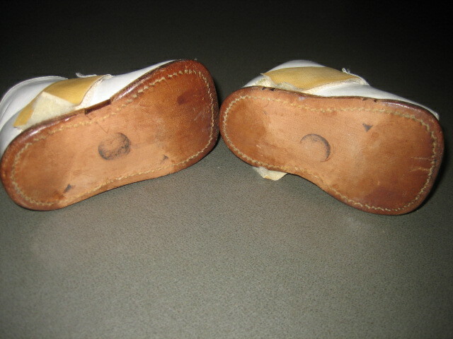 Vtg Orthopedic Baby Splint Corrective White Leather Pre Walker Shoes Open Toe