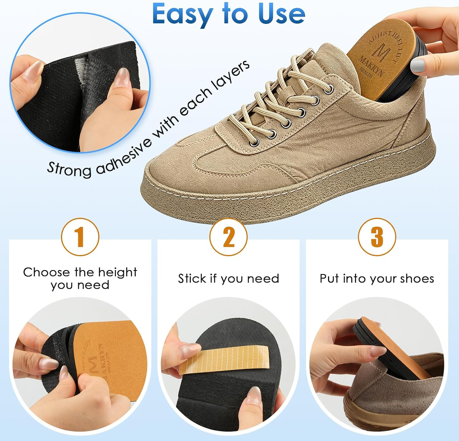 Adjustable Orthopedic Heel Lift for Leg Length Discrepancies and Heel Pain,Sport