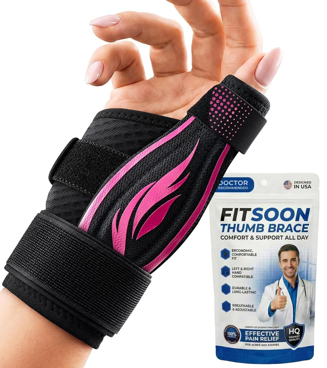 Thumb Spica Splint Brace Arthritis Trigger Finger Pain Relief