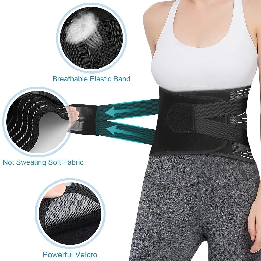 Men Women Waist Trainer Brace Lumbar Support Belt Lower Back Pain Relif Bands US