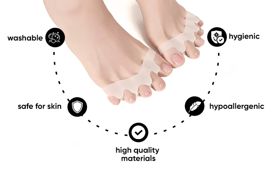 Toe Separator Orthotic Alignment Hammer Toe Claw Toe Bunion Corrector (Pair)