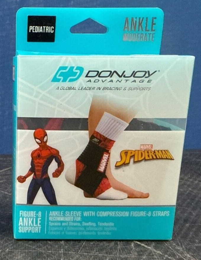 DonJoy Spiderman Moderate Figure 8 Compression Ankle Support Sleeve Youth Size
