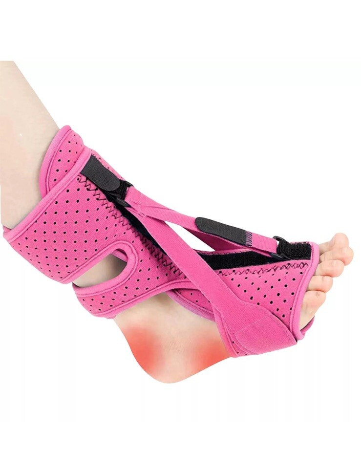Plantar Fasciitis Night Splint Adjustable Foot Brace Ankle Support Toe Pain Pink