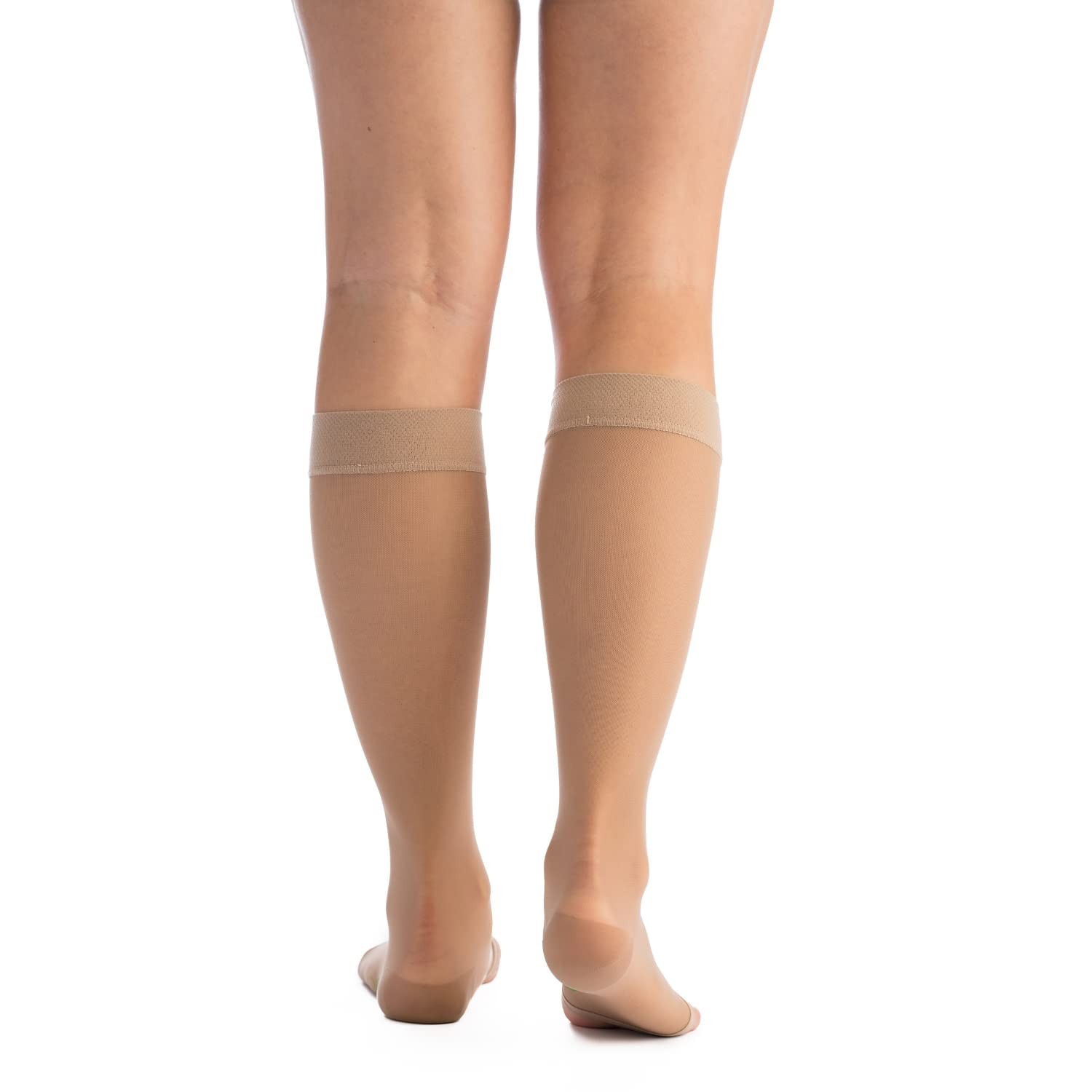 Women’s Sheer Compression Stockings 20-30 mmHg Knee High Open Toe – Pain Relief