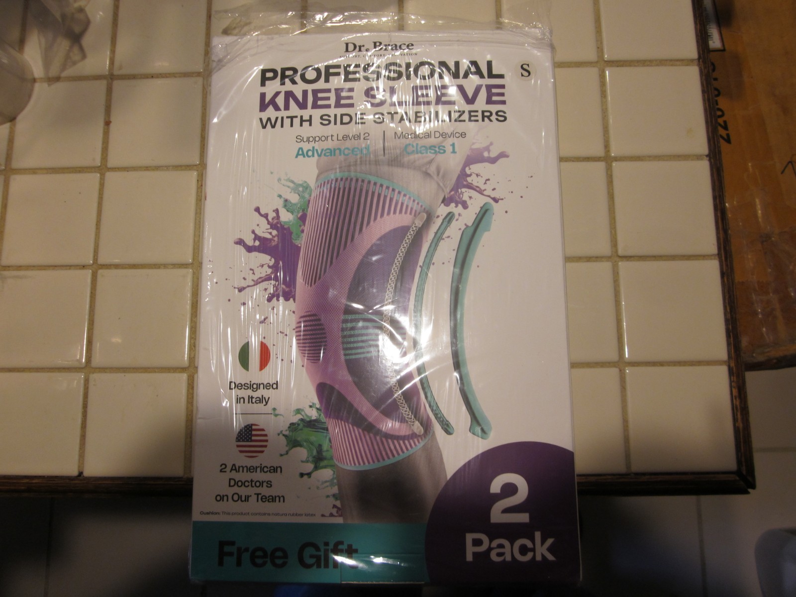 DR. BRACE Professional Knee Sleeve with Stabilizers Galaxsis (2 Pack) Small
