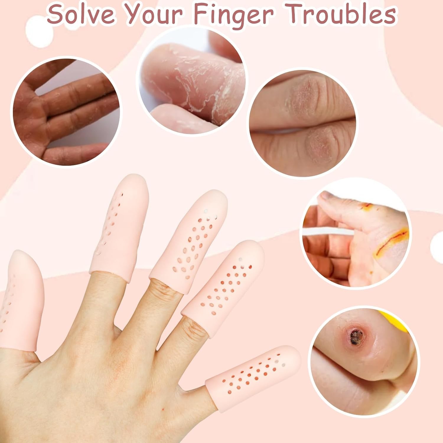 Breathable 16Pcs Gel Finger Cots – Customizable Comfort for All Activities