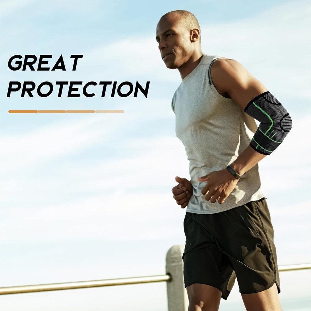 Elbow Brace Compression Sleeve Support Adjustable Strap for Tendonitis