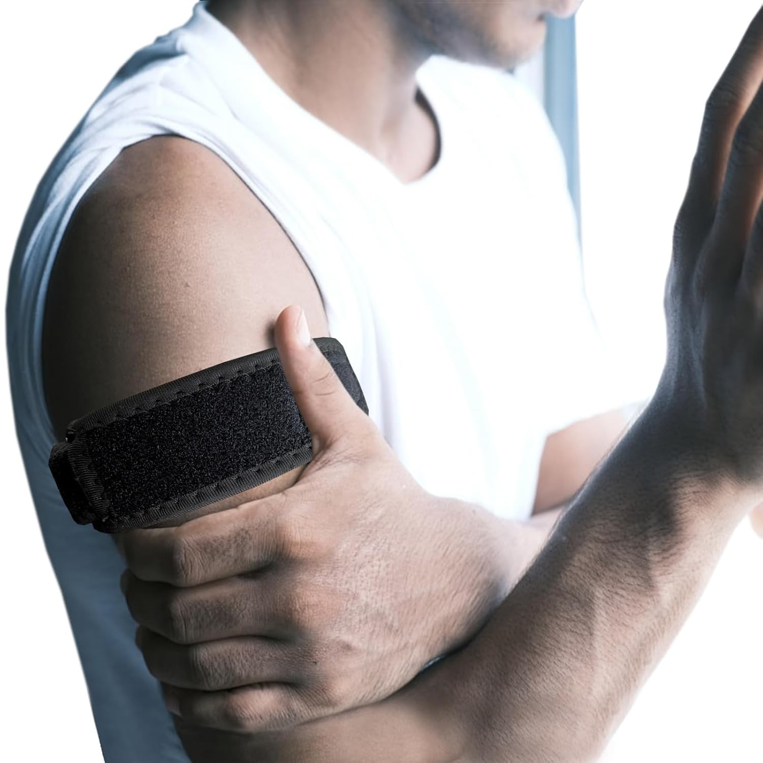 Upper Arm Compression Sleeve Bicep Tricep Support Brace Band Pain Relief
