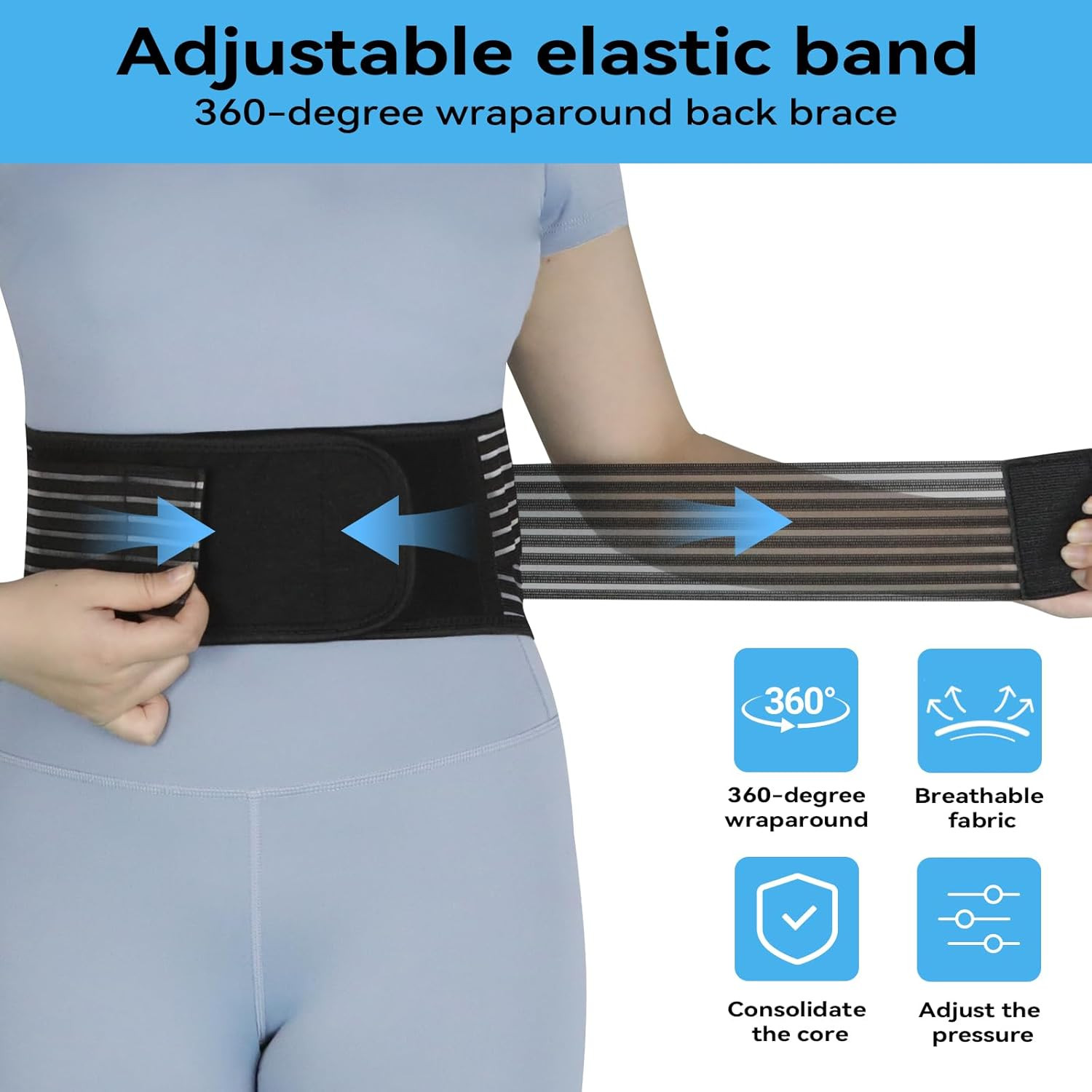Back Support with Magnet, Tourmaline Back Braces for Lower Back Pain Relief | Ba