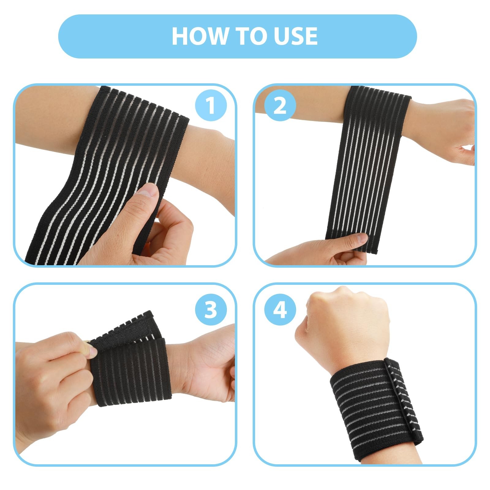 2 PCS Elastic Wrist Band Wrap Breathable Wrist Brace Adjustable Wrist Straps …