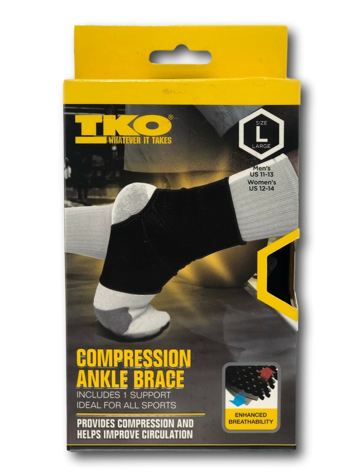 TKO Compression Ankle Brace Unisex Large Men’s sz (11-13) Women (12-14)