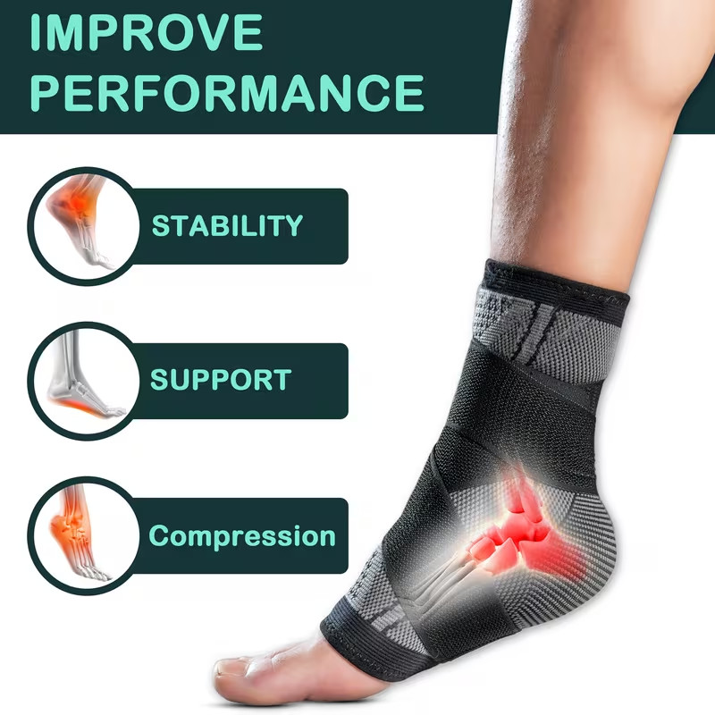 Ankle Support Brace Compression Sleeve Plantar Fasciitis Pain Relief Foot Wrap
