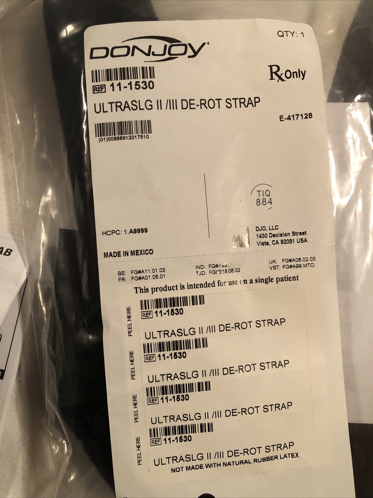 DONJOY LARGE ULTRASLING II / III ARM SLING 11-1530 NEW