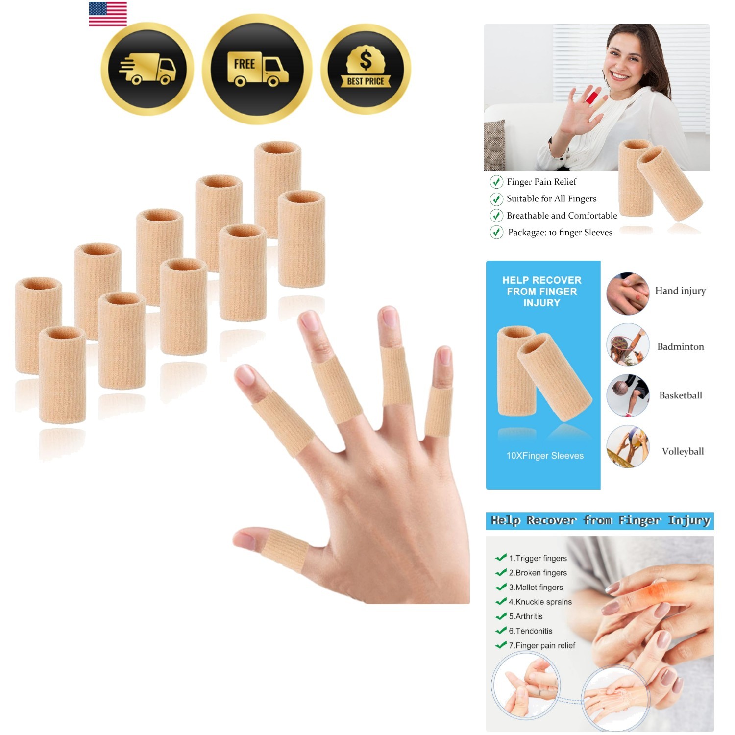 Finger Compression Sleeves Support, Finger Protectors Cots for Arthritis Swel…